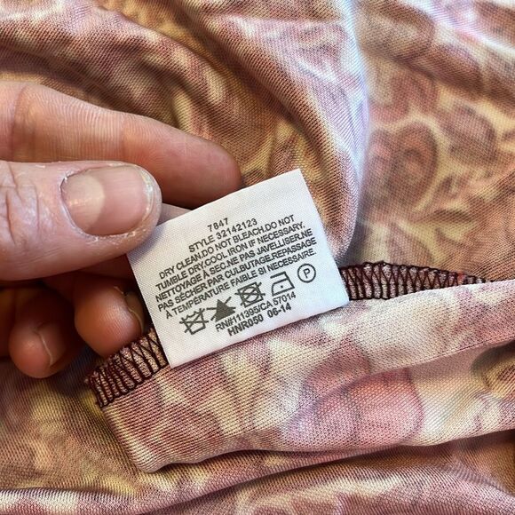 Tory Burch Floral Botanical Printed V Neck Peasant Top Small Red Spring Boho - Picture 10 of 10